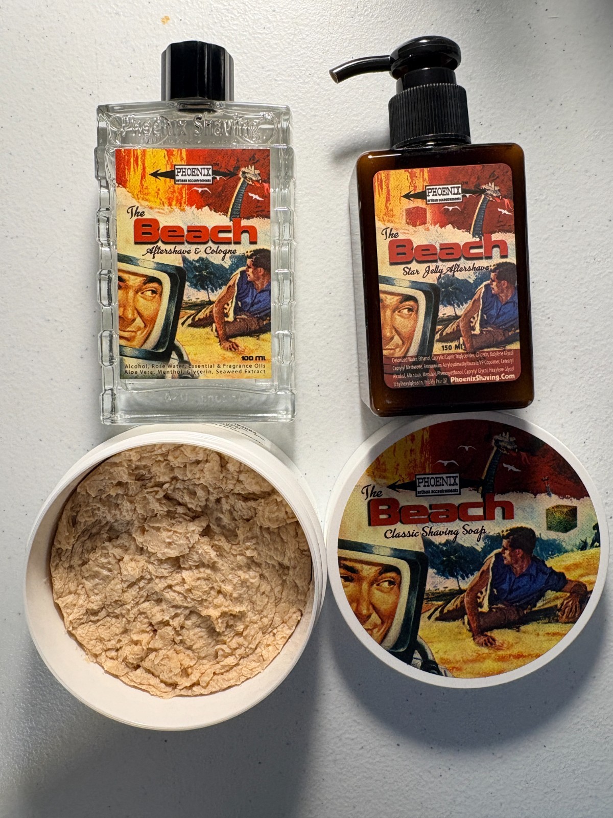 Phoenix Artisan Accoutrement (PAA) The Beach Shave Soap, Splash & Star Jelly Set