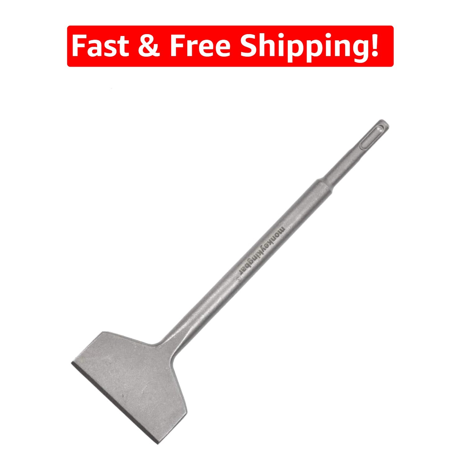 Alloy Steel 10" SDS Plus Floor Chisel - 3" Wide High Carbon Blade for Tough Jobs