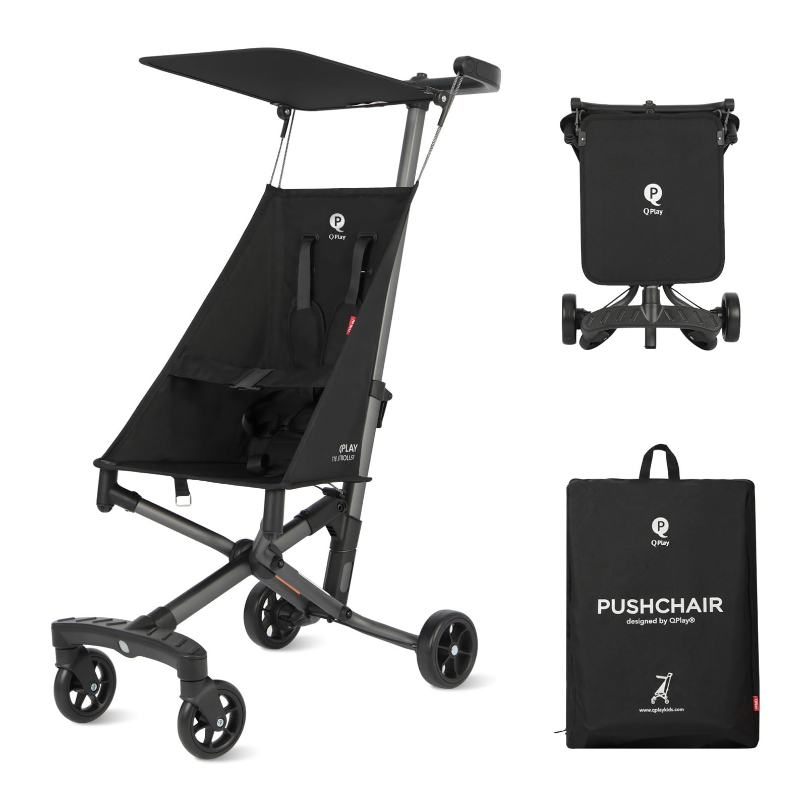 QPlay Ultra Lightweight Travel Stroller for Baby Aged 6-36 Months, Small Comp...