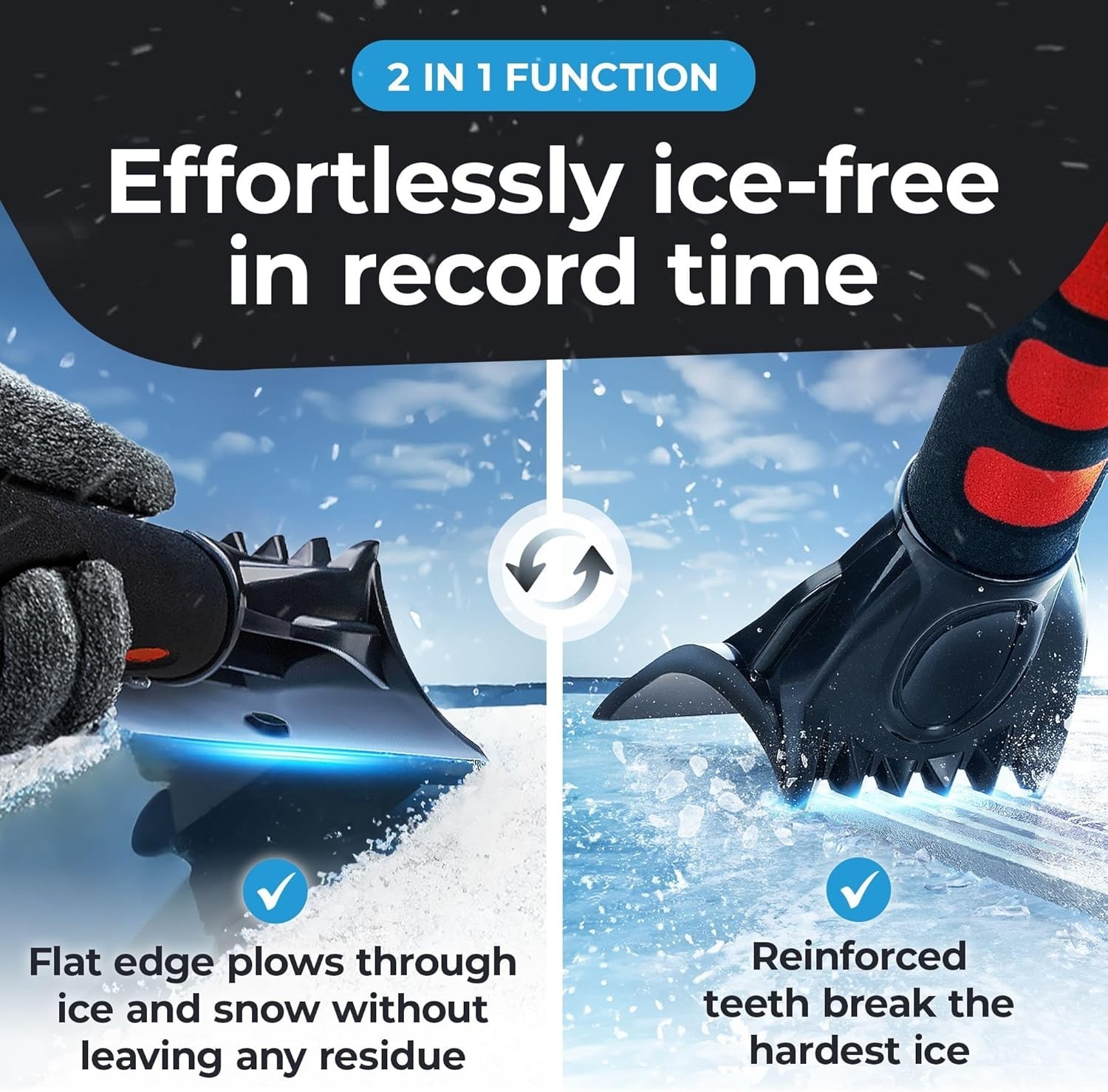 Professional Ice Scraper for Cars - Lightweight, Fast & Strong Performance