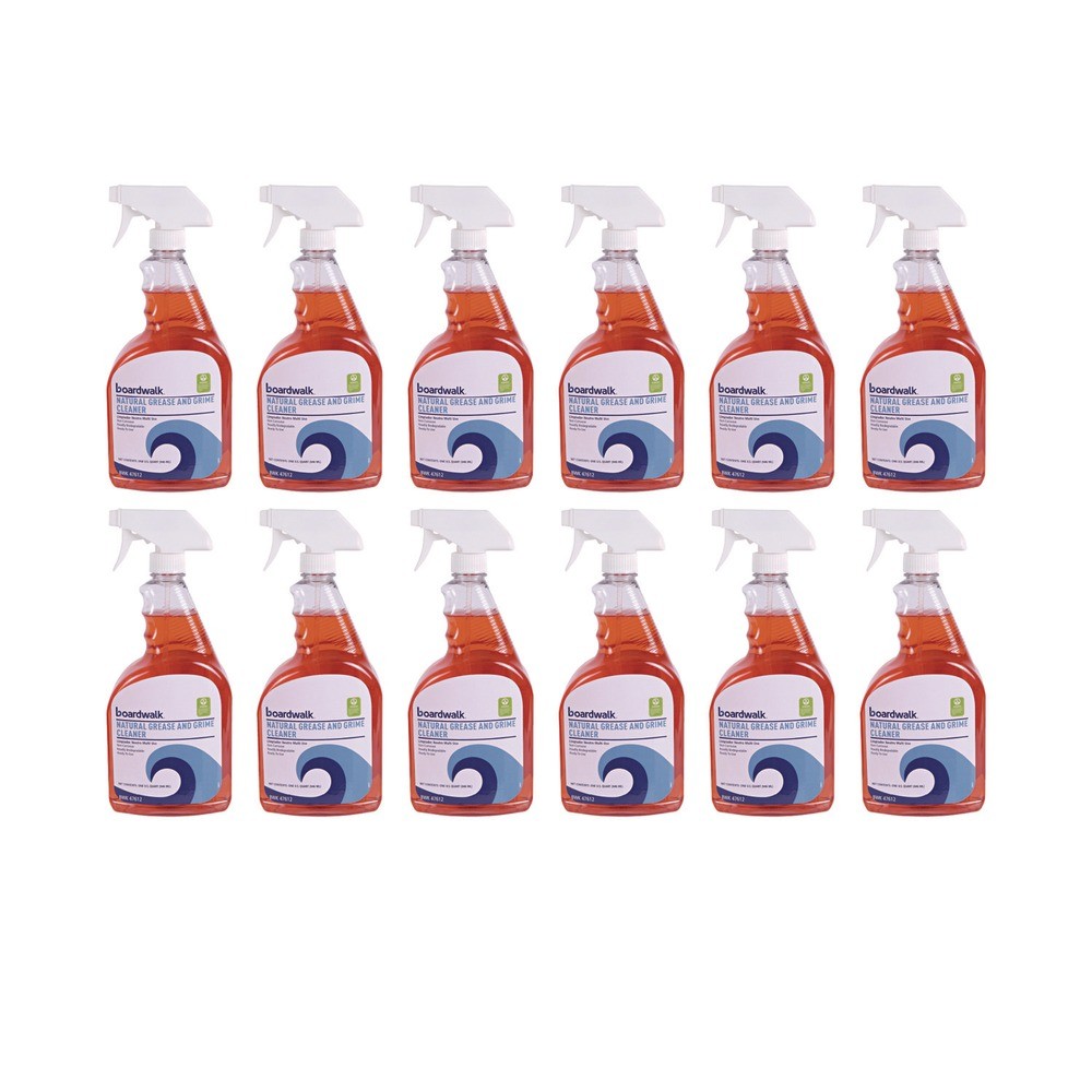 Boardwalk 47612 32 oz. Nat. Grease & Grime Cleaner Spray Bottle (12/CT) New