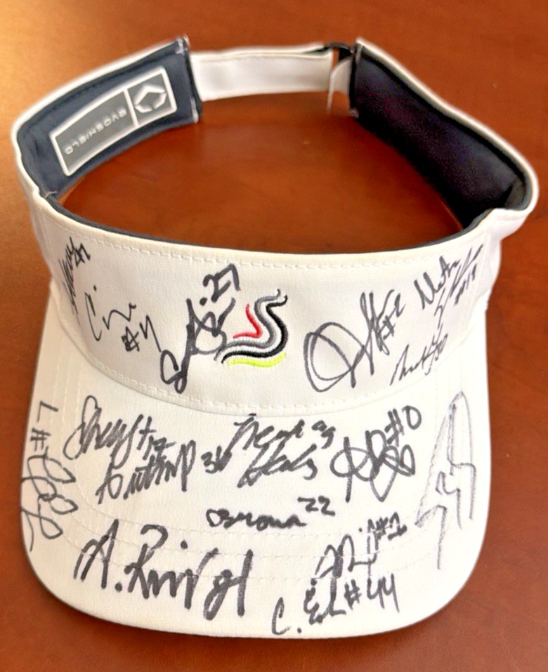 Evoshield White Golf Tennis Visor Hat Multi Signature Autographed Adjustable