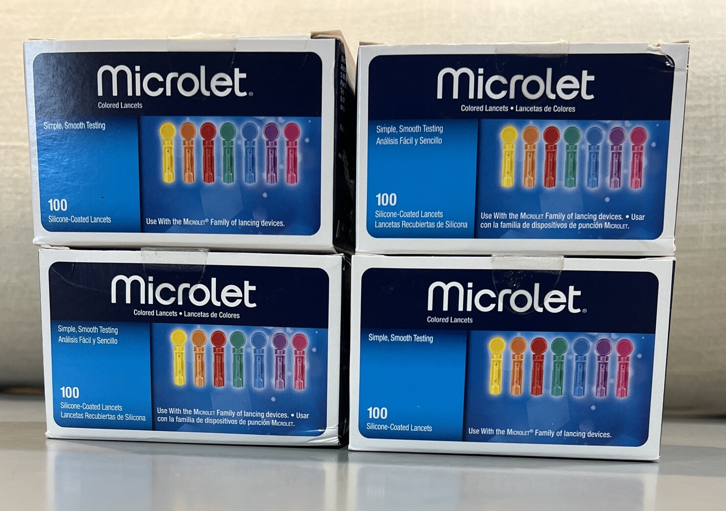 Ascensia Microlet Colored Lancets 400ct (4 boxes) Unopened Exp 03/2025 Or Later