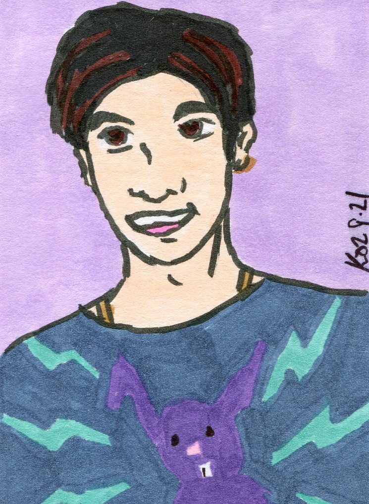 GUNSMILE Chanagun Arpornsutinan Sketch Card by Korey Watkins - Thai Actor