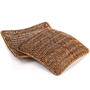 6 Pack Imitation Wicker Bread Baskets, 9 x 9 Inch Square Bread Baskets for
