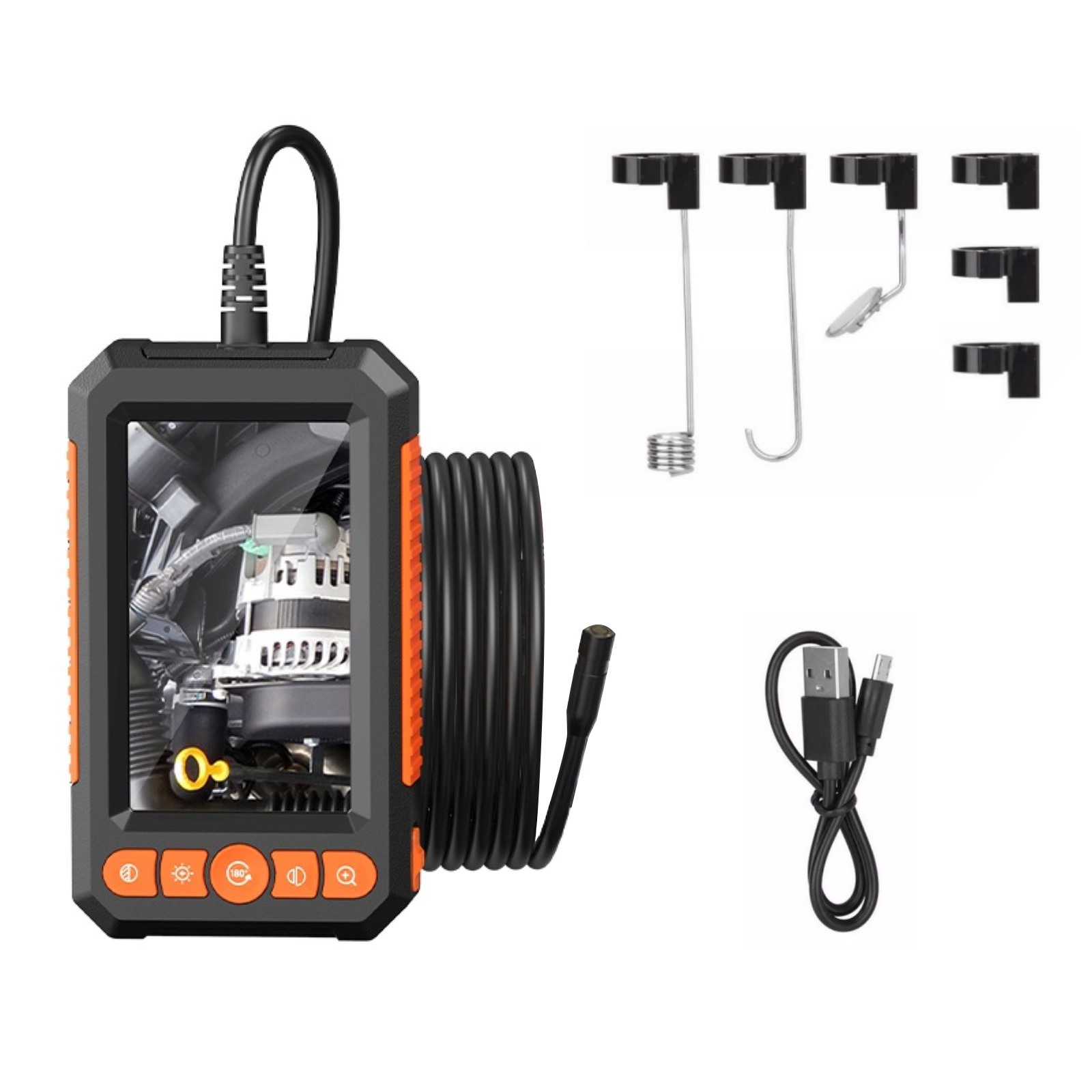 5M/16.4Ft Industrial Endoscope-1080P Resolution 4.3in Screen, IP67 Waterproof