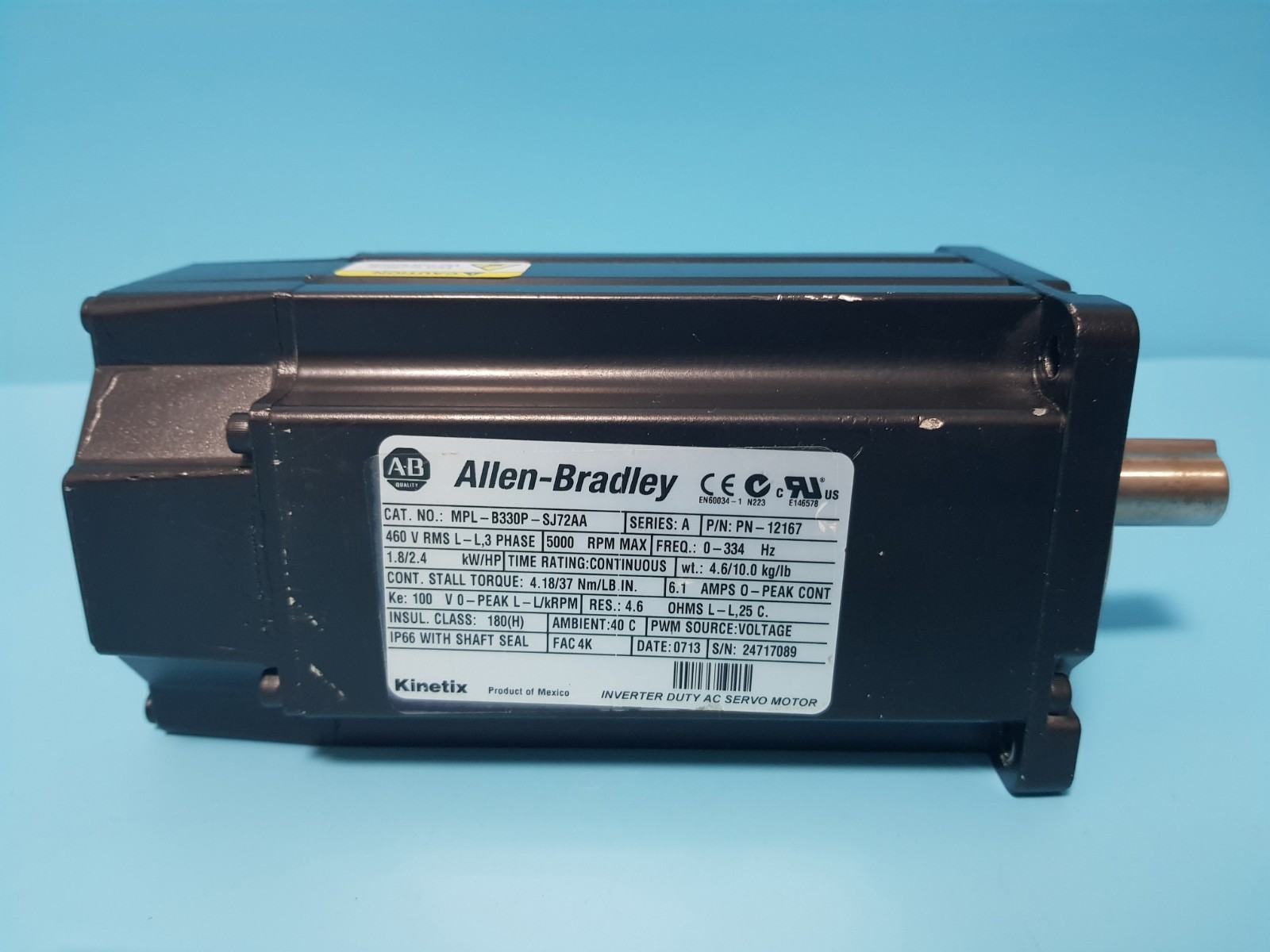 1PC Allen Bradley MP-Series MPL-B330P-SJ72AA SERIES: A Servo Motor PN-12167