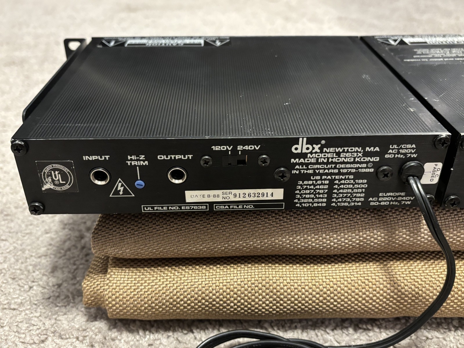 DBX 263X Pair - Analog De-Esser Processor Rackmount Deesser - Listing C