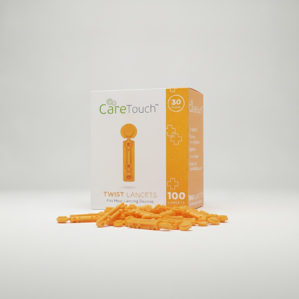 Disposable Blood Sugar Lancets (100 Pack) - Smooth Tri-Beveled Tips for Hygiene