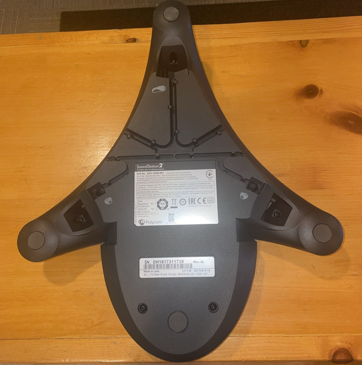 Polycom SoundStation2 2201-16200-601 w/ Wall Module 2201-16020-601, Cable