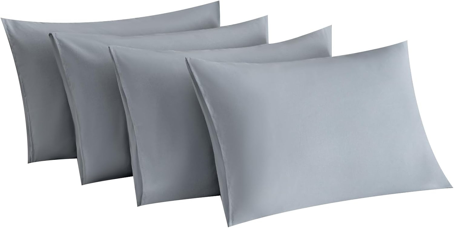 MINIPANDA Light Grey Pillow Cases Set of 4 Queen Size, Envelope Design | Gray Pi