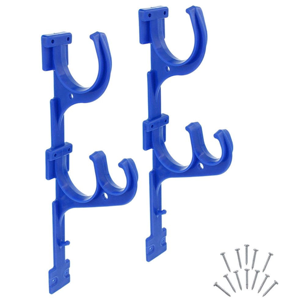 1 Set Blue Reusable Pool Cleaning Tool Hook Plastic Bracket for Home Storage