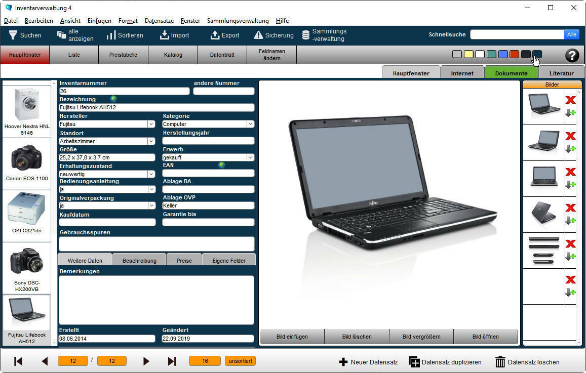 GS Inventarverwaltung 4 - Software zur Verwaltung von Inventar
