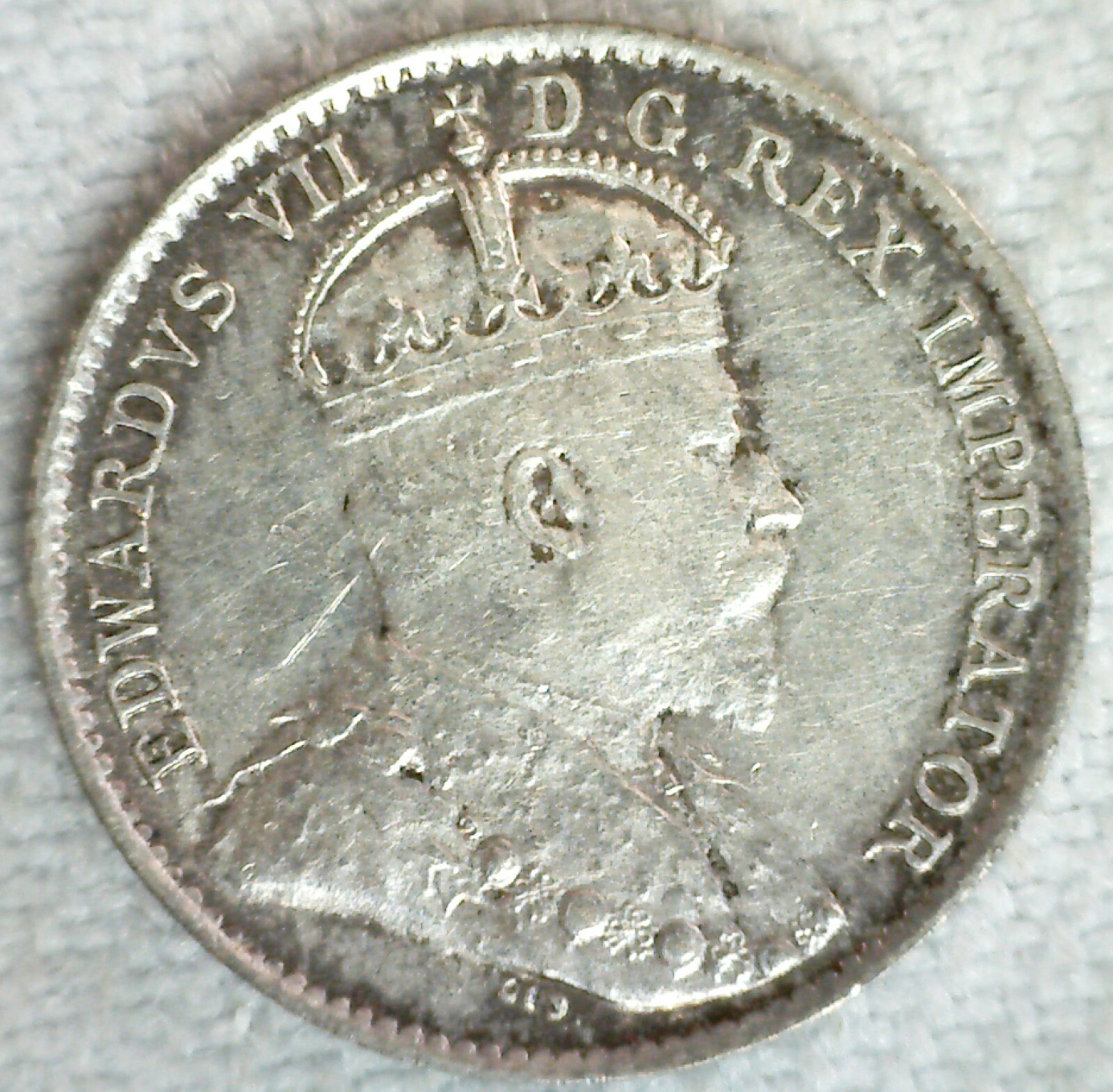 1909 Canada Silver Five Cent Coin 5c Canadian Extra Fine Pointed Leaves Variety