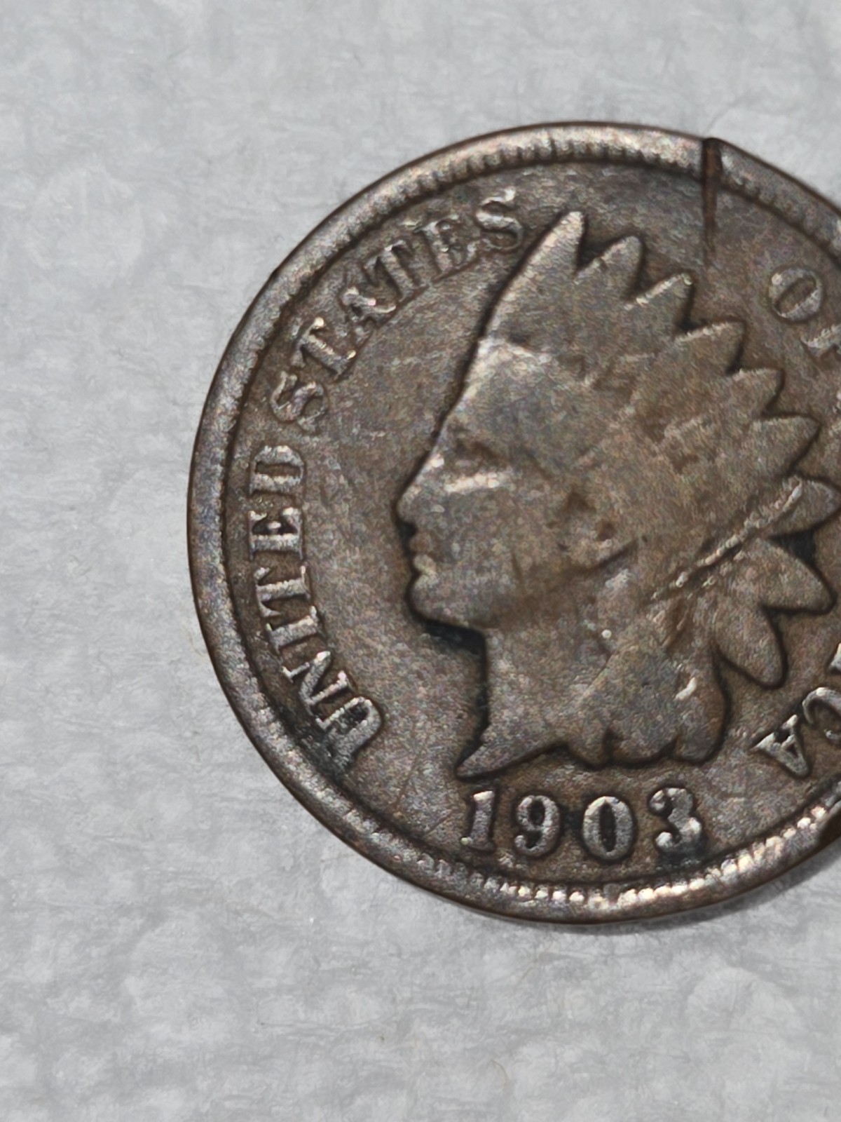 1903 P - Does NOT Sit Flat - Indian Head Penny Cent Ungraded