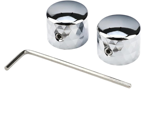 OVSAL 2pc Chrome Bass Guitar Knobs Aluminum Dome Metal Speed