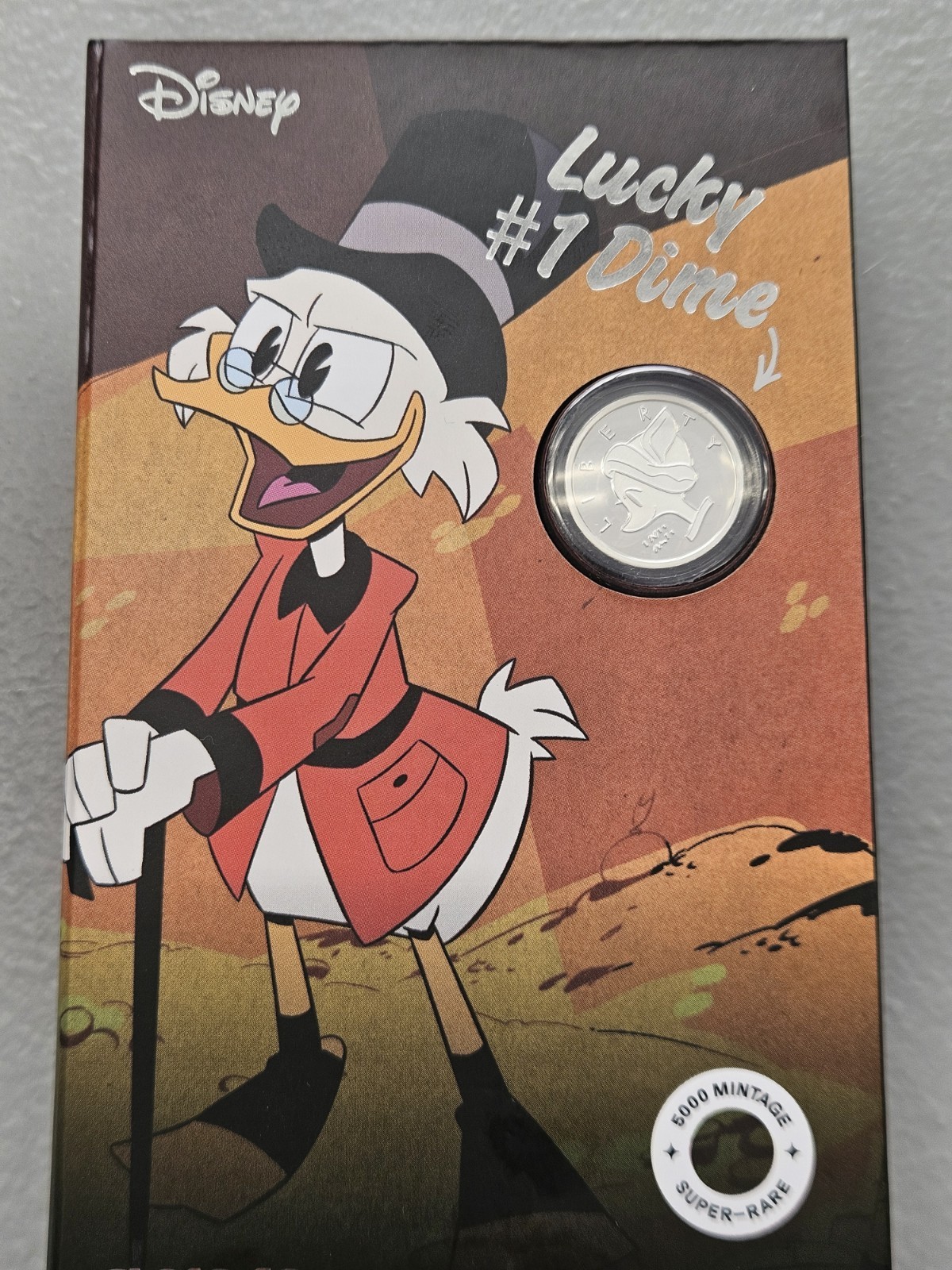 2026 Agoro Niue 3 Gram Silver Proof Coin Scrooge McDuck - Lucky Dime 5000 Mintag
