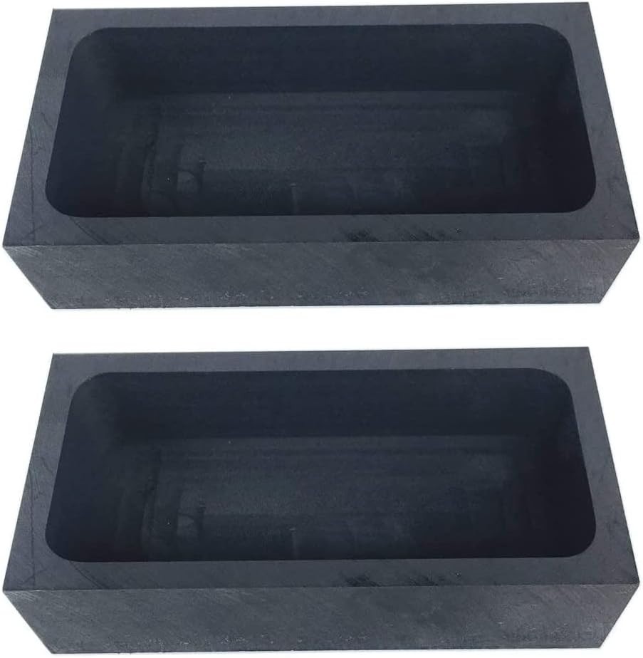 Graphite Ingot Mold 2pcs 1kg Rectangular Shape for Melting and Casting