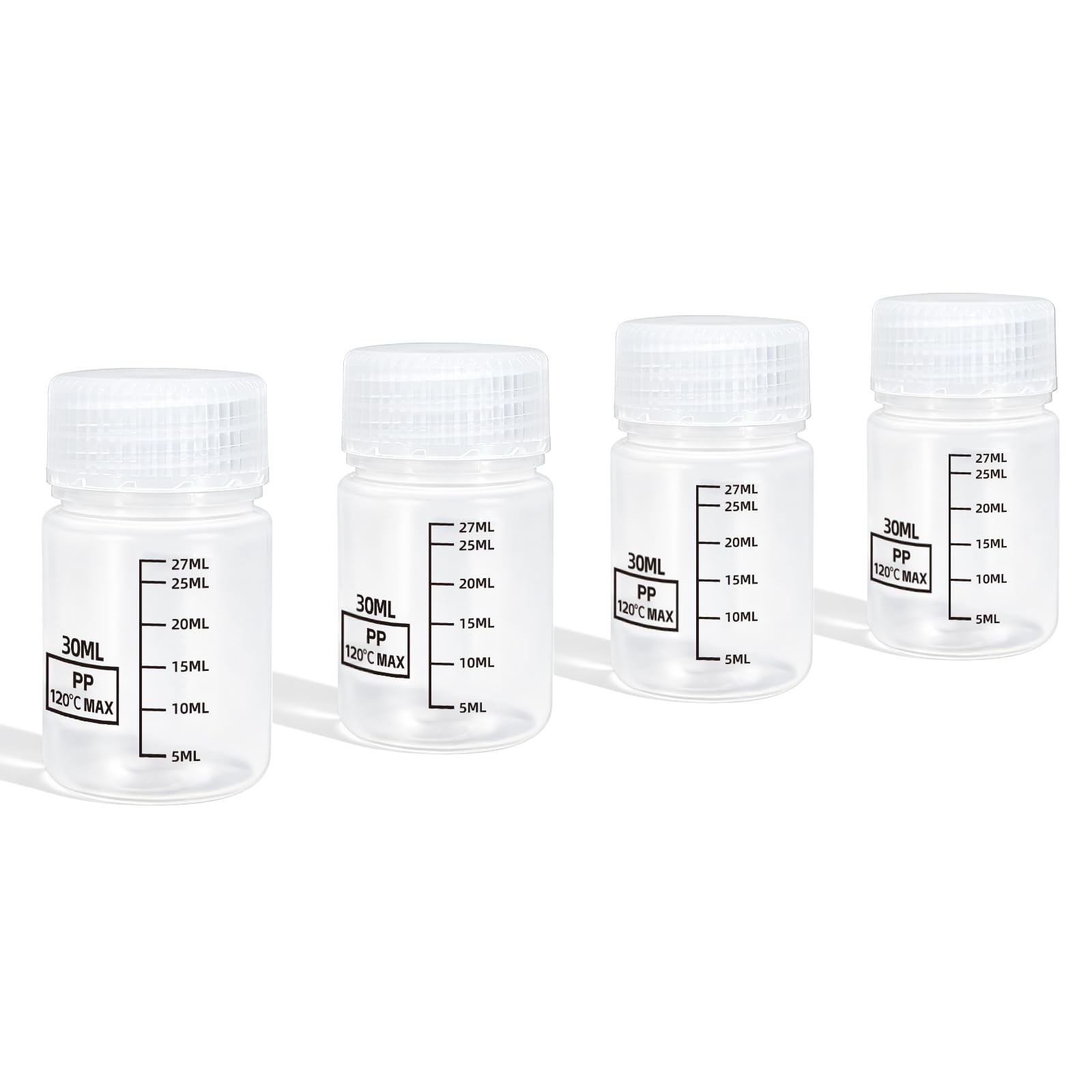Plastic Bottles with Airtight Caps 1oz/30ml, Food Wide Mouth Liquid Container...