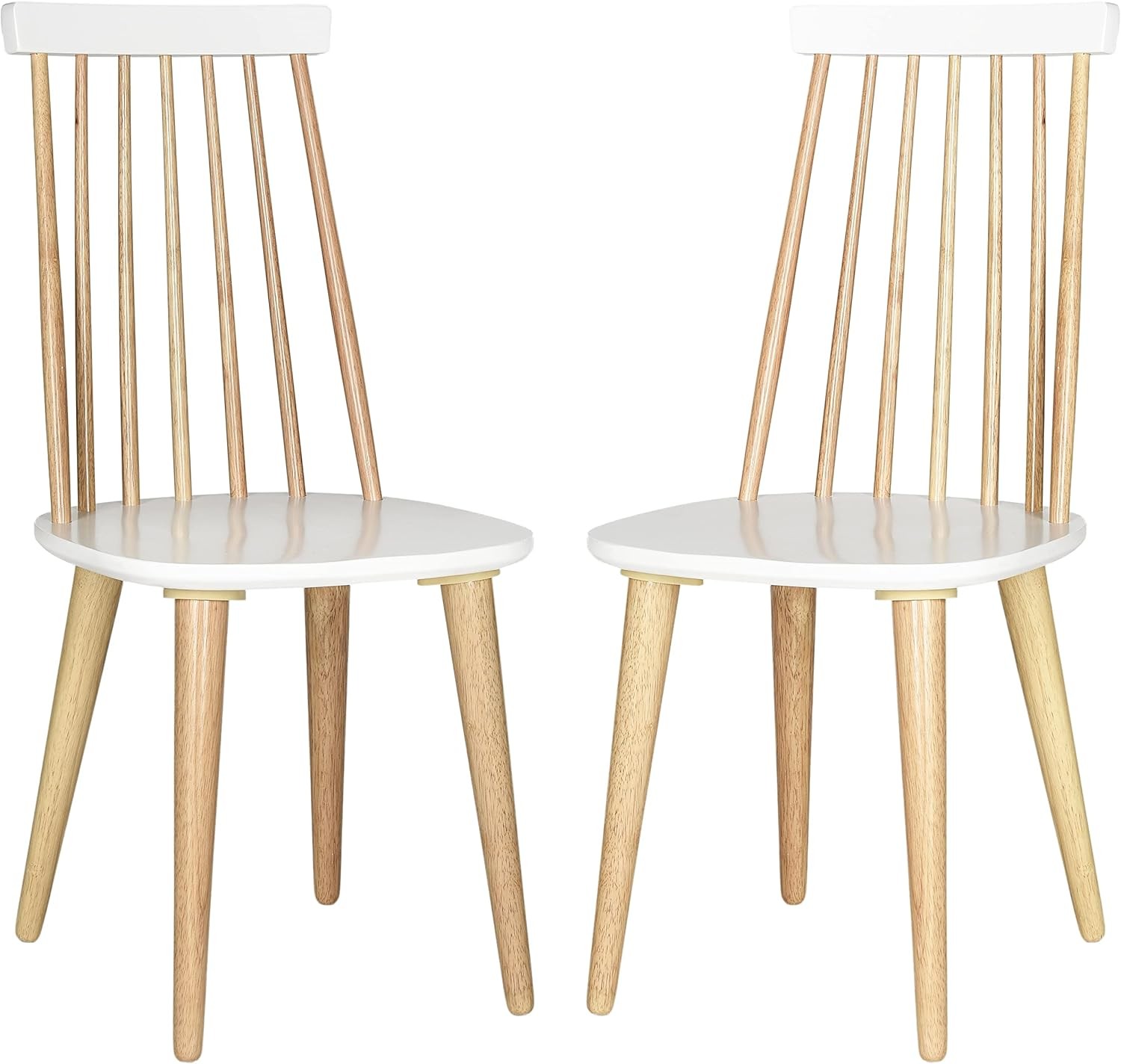 American Homes Collection Burris Country Farmhouse Natural & White Spindle Side