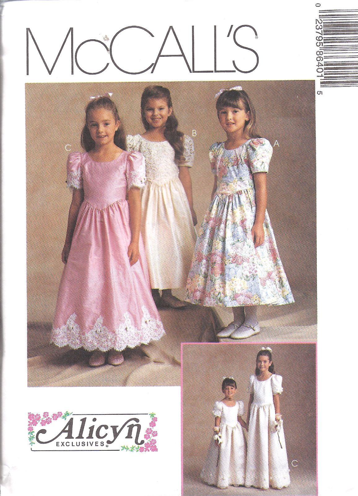 8640 Vintage McCalls SEWING Pattern Alicyn Exclusives Girls Dress OOP FF