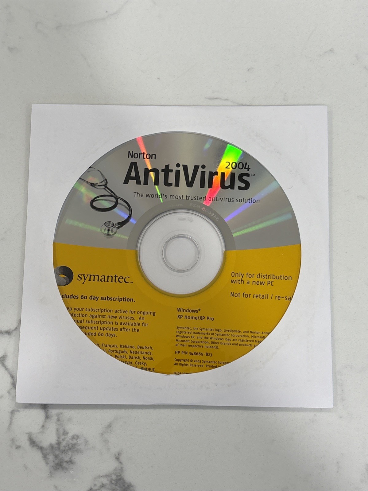 Symantec Norton Antivirus 2004 CD Windows XP OEM Installation Sealed