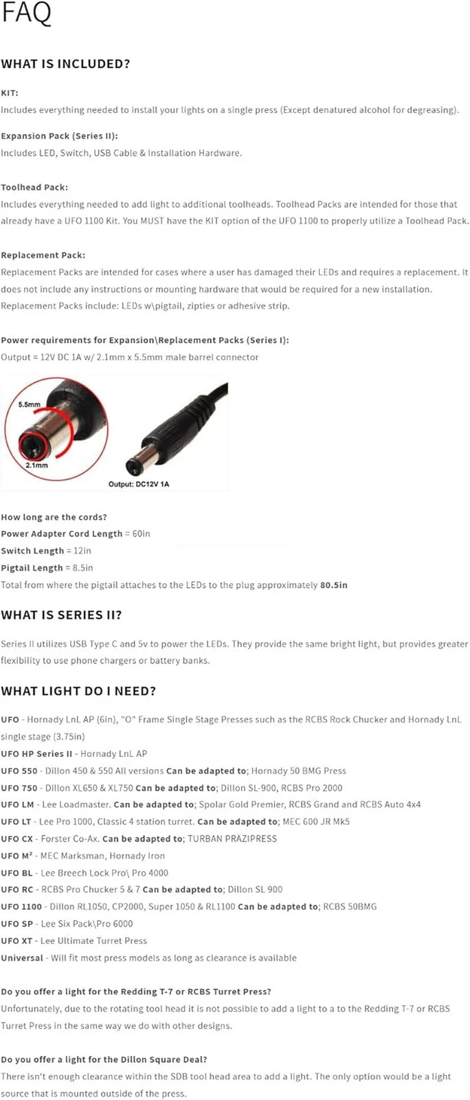 UFO LM Reloading Press Light for Lee Loadmaster