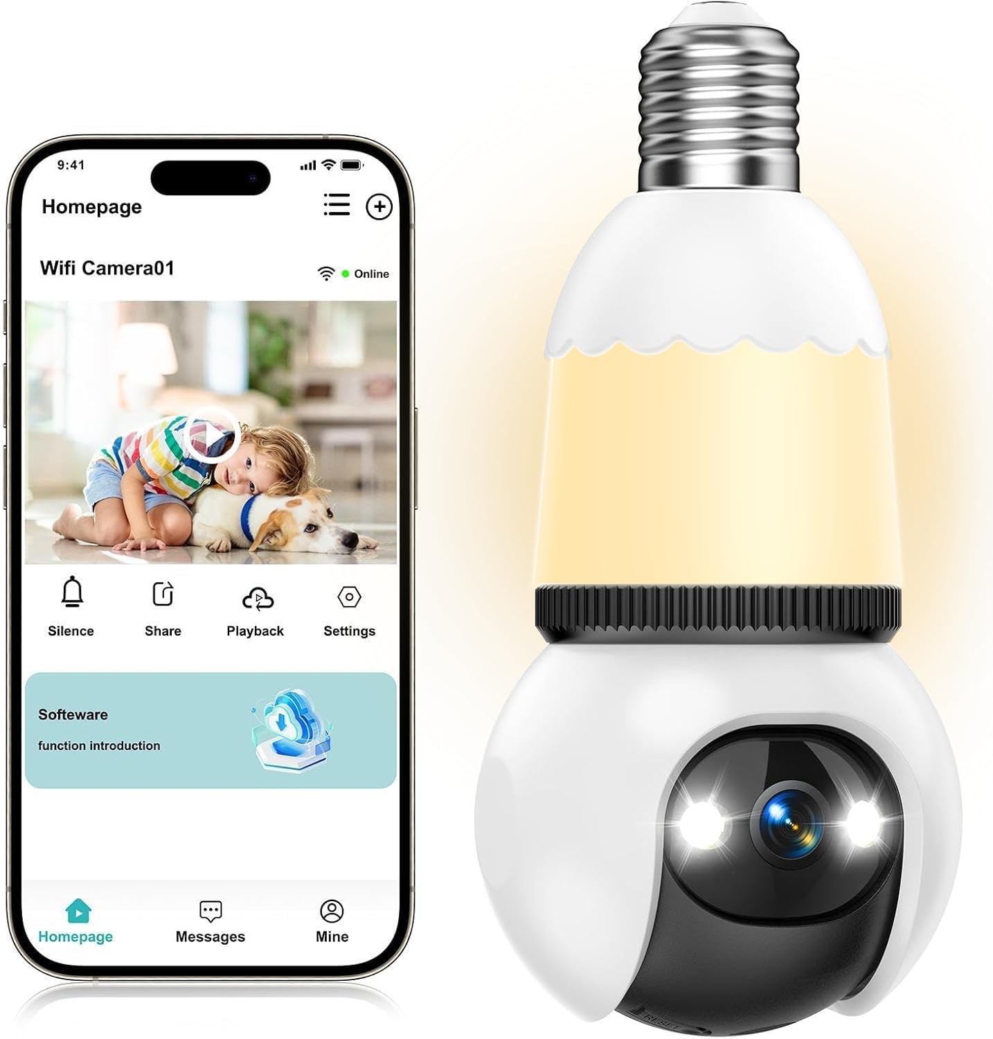 Hawkray Light Bulb Security Camera Wireless Outdoor Indoor-5&2.4GHz Dual Band...