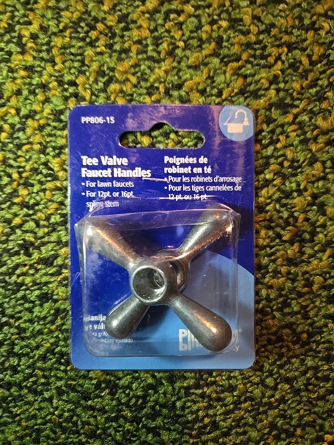 PLUMB PAK PP806-15  PACK 2 Lawn Faucet Hose Bibb Tee Handles SPLINE 12/16