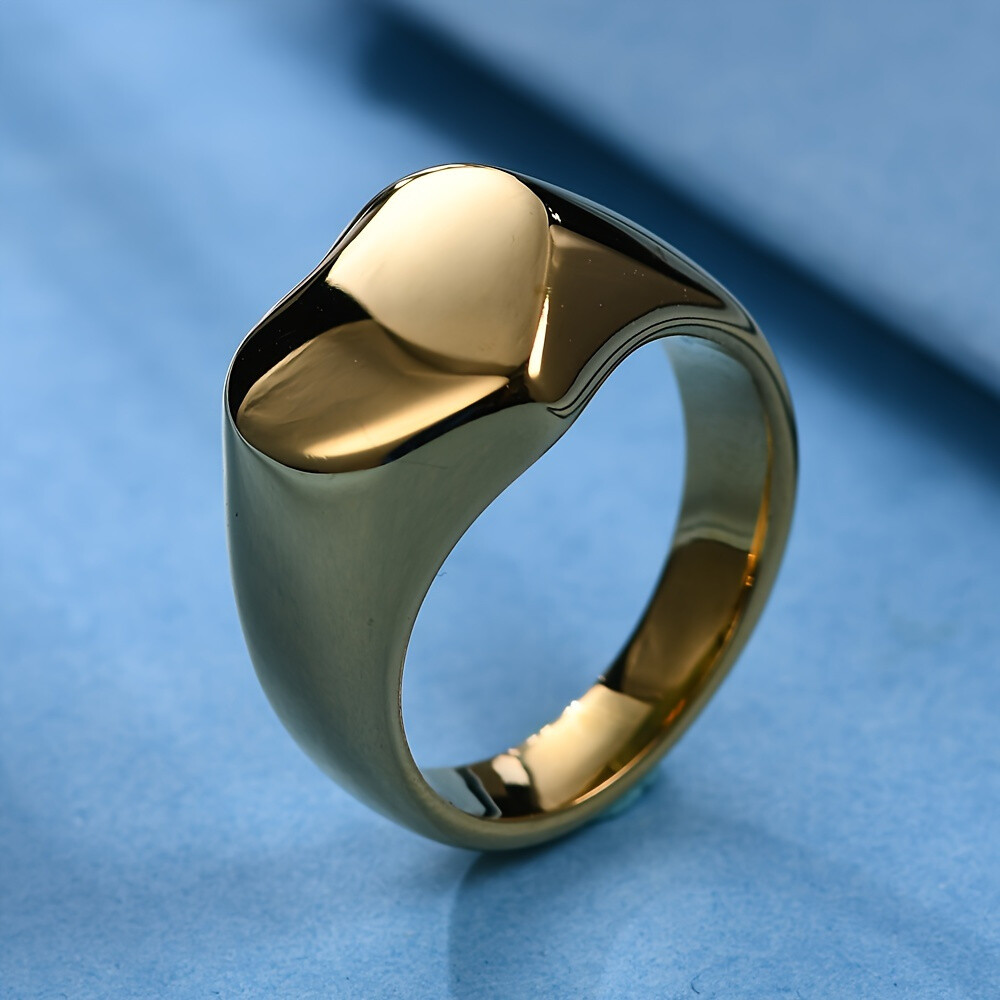 1pc Fashion Heart Ring,304L Stainless Steel Heart Ring Valentine's Day Gift