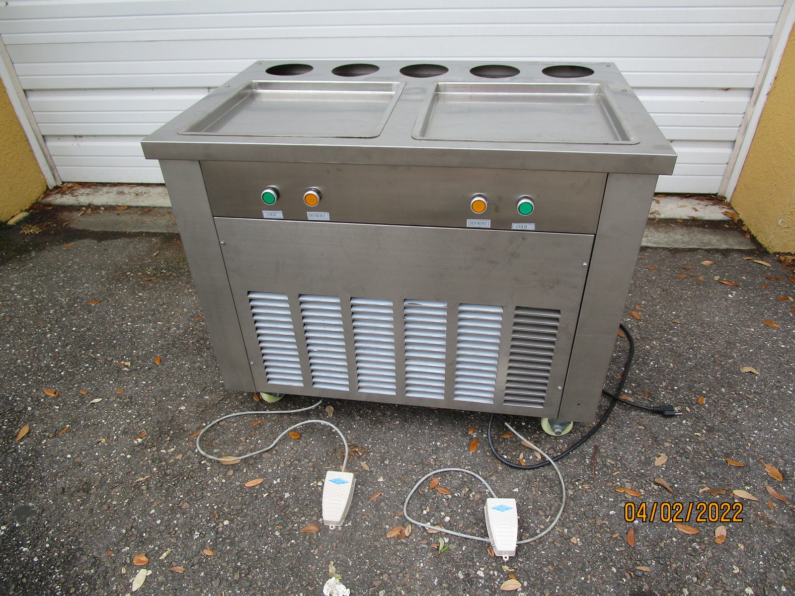 Artex Commercial Ice Cream Roll Machine Model CBJF-2D5C Double Pans