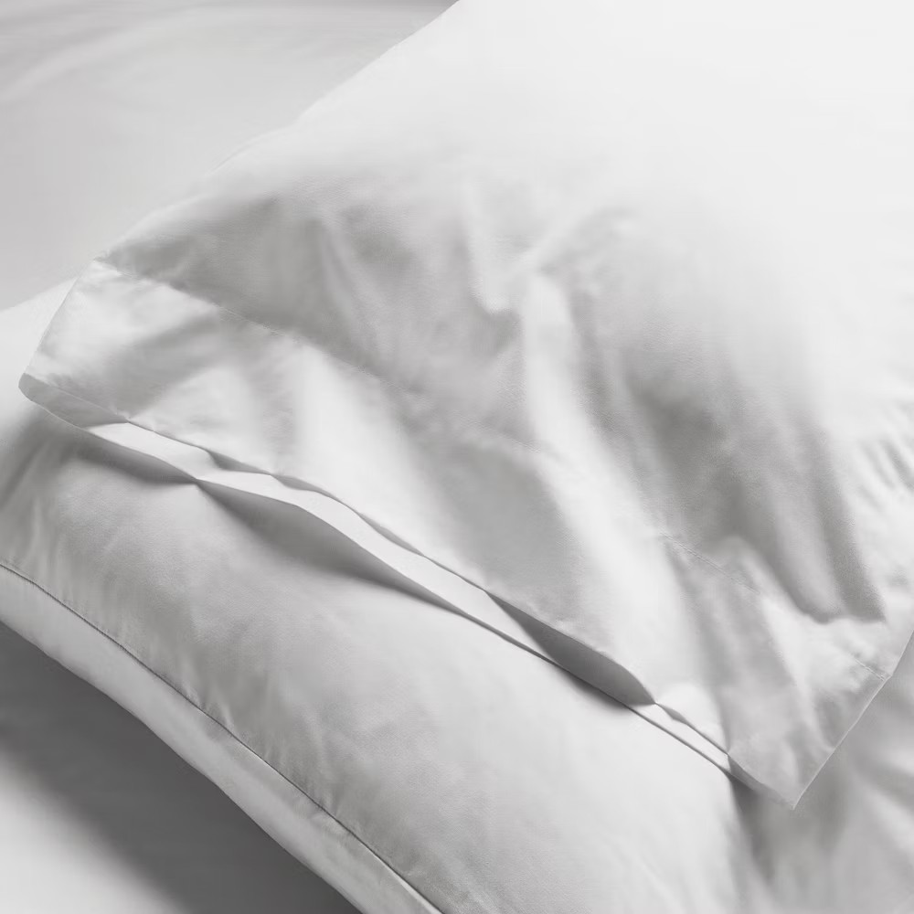 King 400 Thread Count Percale Sheet Set White - Casaluna
