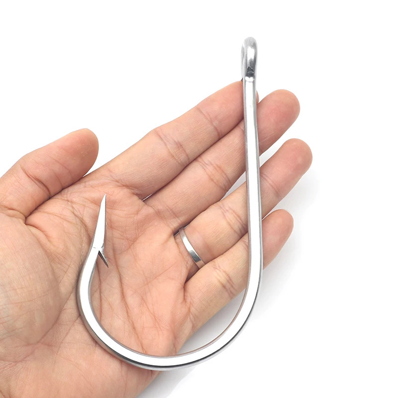 2PCS Big Game Shark Tuna Fishing Hooks Stainless Steel Saltwater Size 16/0