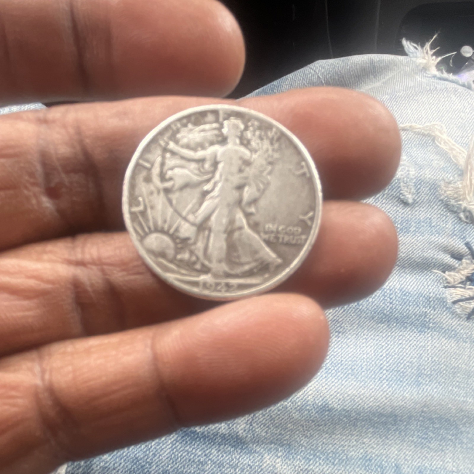 19242Liberty Walking Half Dollar 50C Coin - Circulated, Uncertified