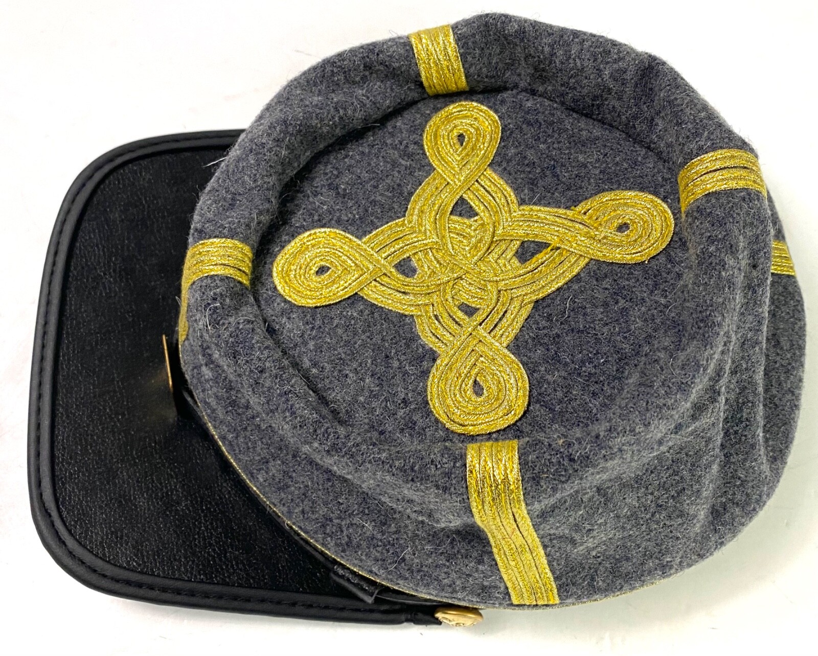 CIVIL WAR CONFEDERATE CSA GENERAL INFANTRY OFFICER KEPI FORAGE CAP-XLARGE