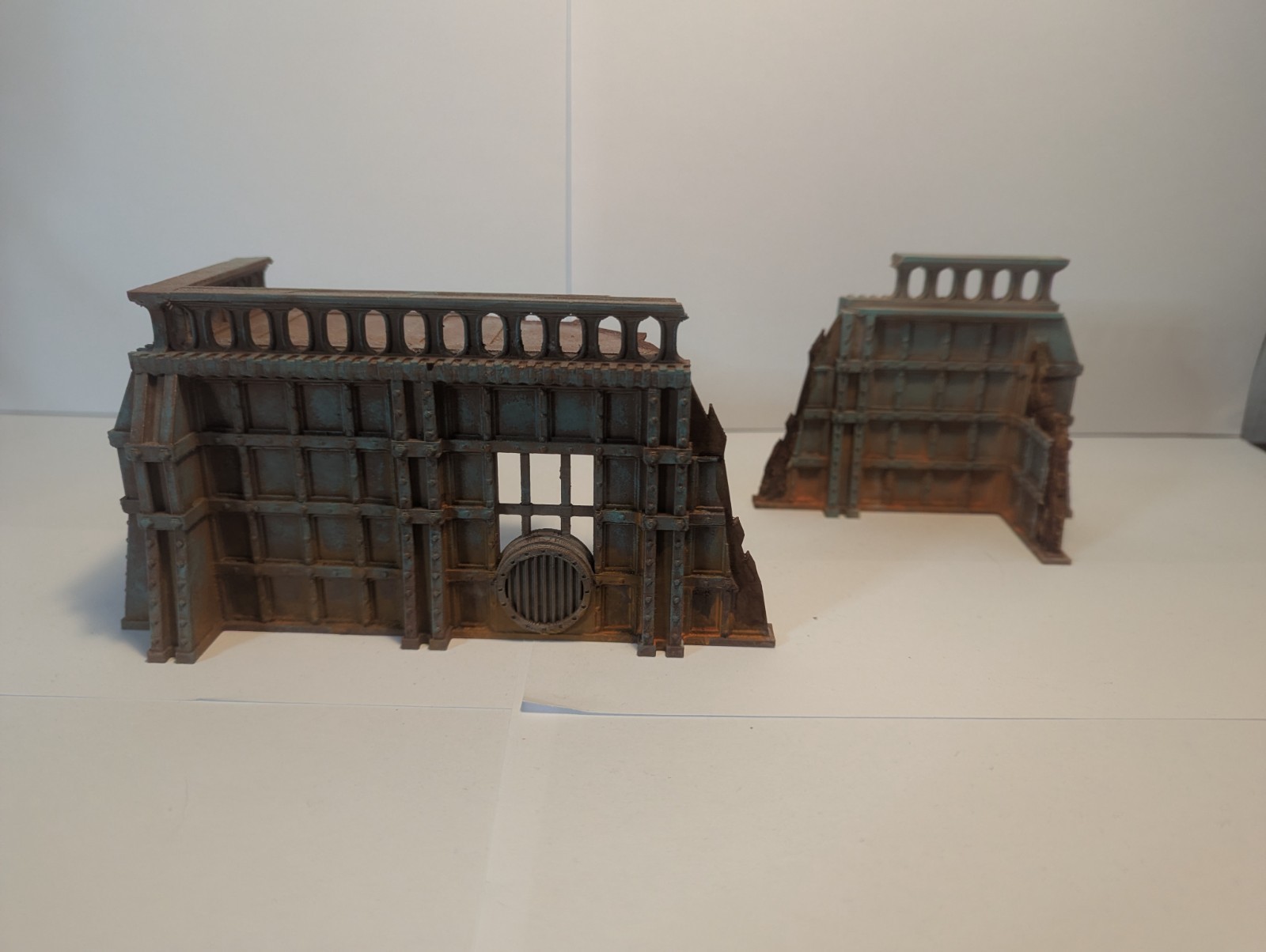 Small Factory Ruins Corner Pieces – 28mm Wargaming Terrain – 3D Printed