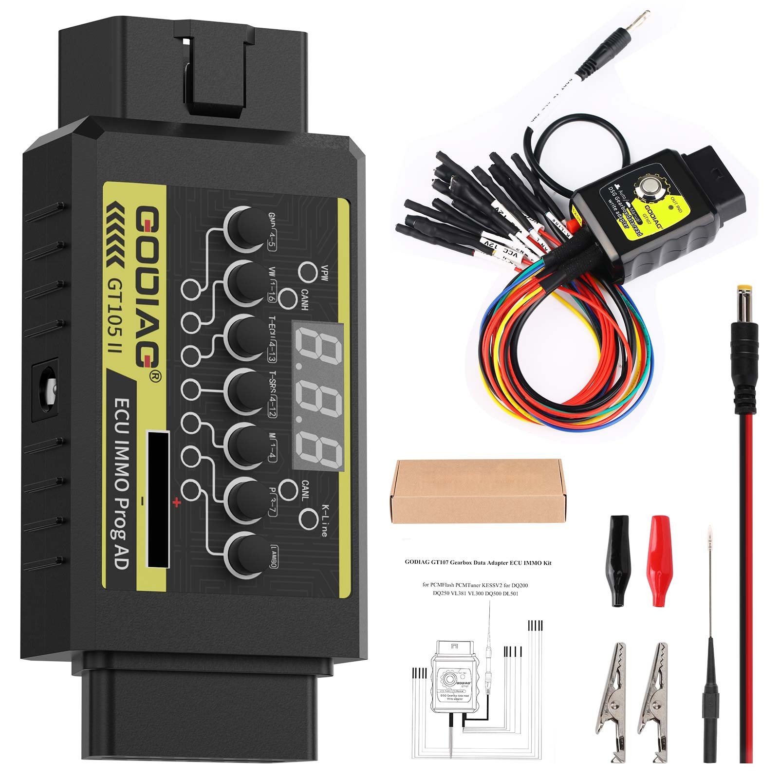 GODIAG GT105 E-C-U IMMO Kit Plus GT107 DSG Gearbox Data Read/Write Adapter Tool