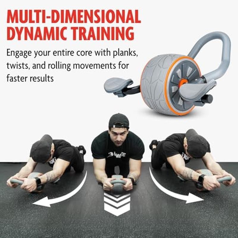 Fitness Roller Wheel with Elbow Support & 2 Knee Pads -Abdominal Trainer Roller