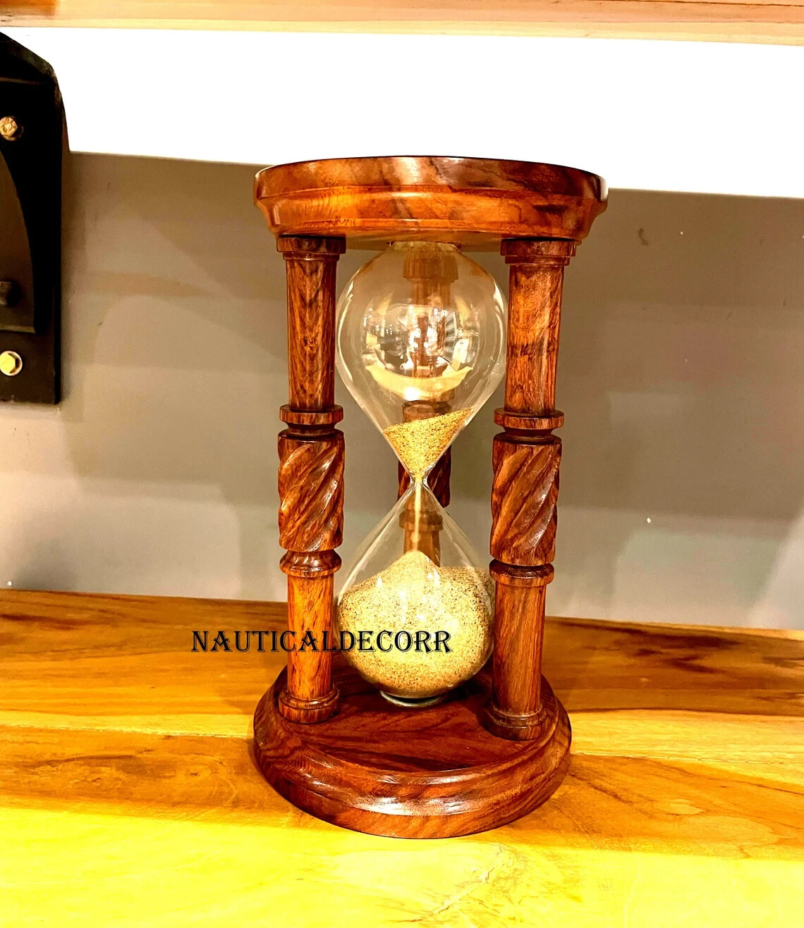 Hourglass Timer, Sand Clock, Wooden Sand Timer, Home Decorative Large Size 8"