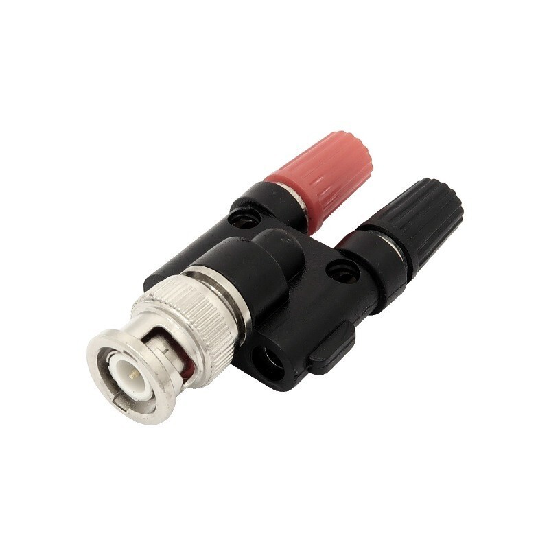 BNC Male Plug to Double Binding Post Banana Jack Coaxial Connector Adaptor
