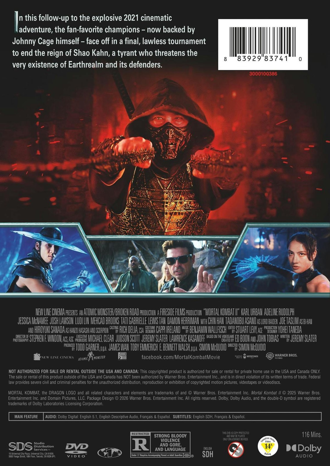 Mortal Kombat II DVD NEW