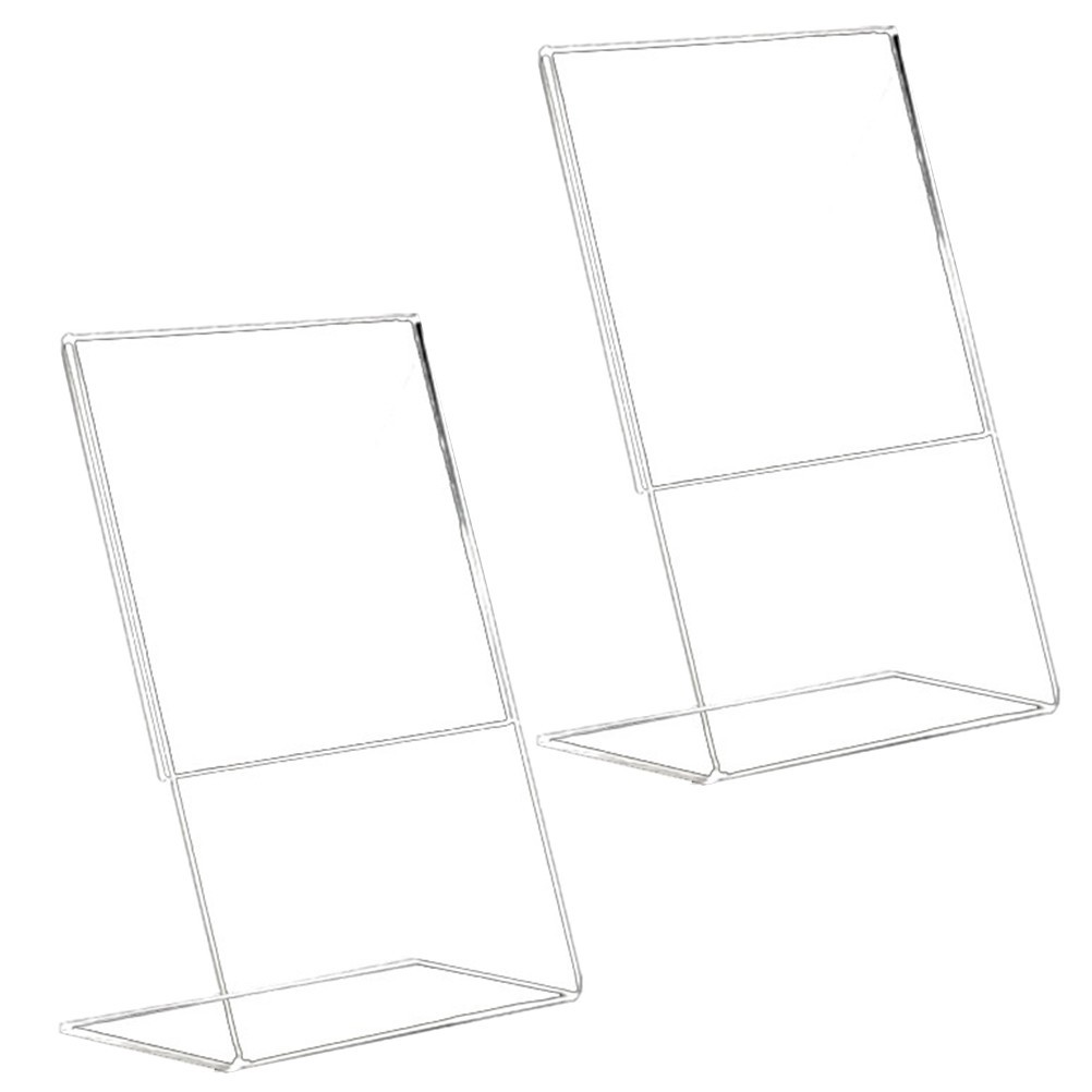 2 Pcs Acrylic Sign Holder Desktop Menu Storage Rack Versatile Display Stand