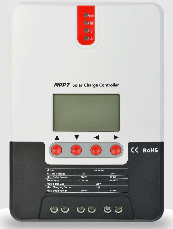 SRNE SR-ML2440 40A 12/24V MPPT Solar Charge Controller 100VOC w/LCD Display