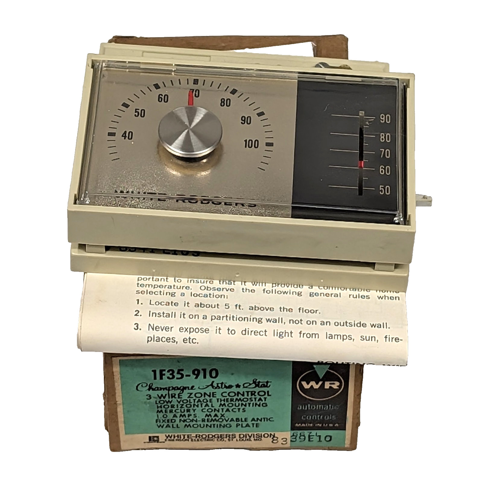 White-Rodgers t 1F35-910 Low Voltage Thermostat 3-Wire Zone Control