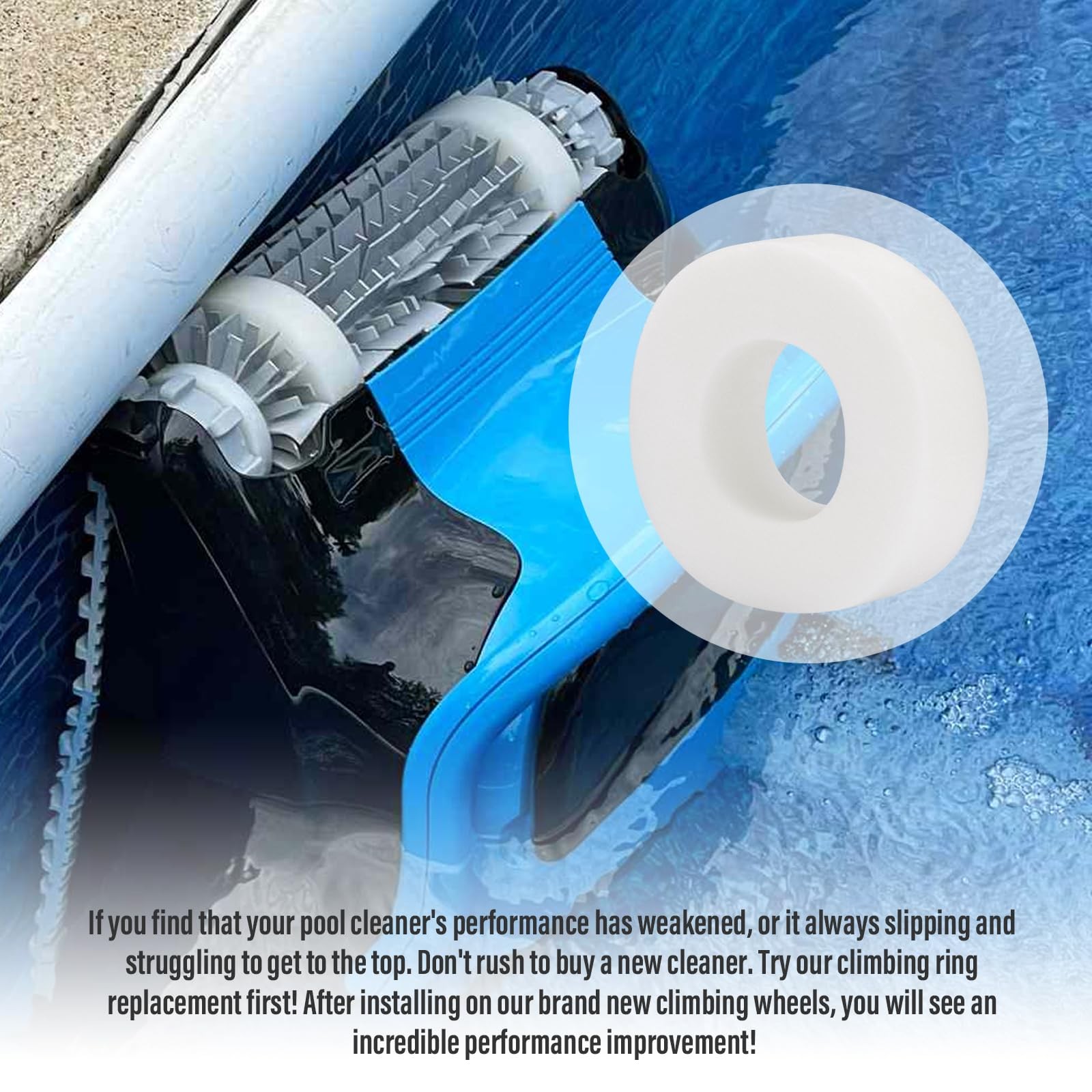 4 Pack Climbing Rings Replacement for Maytronics Dolphin Robotic Pool White