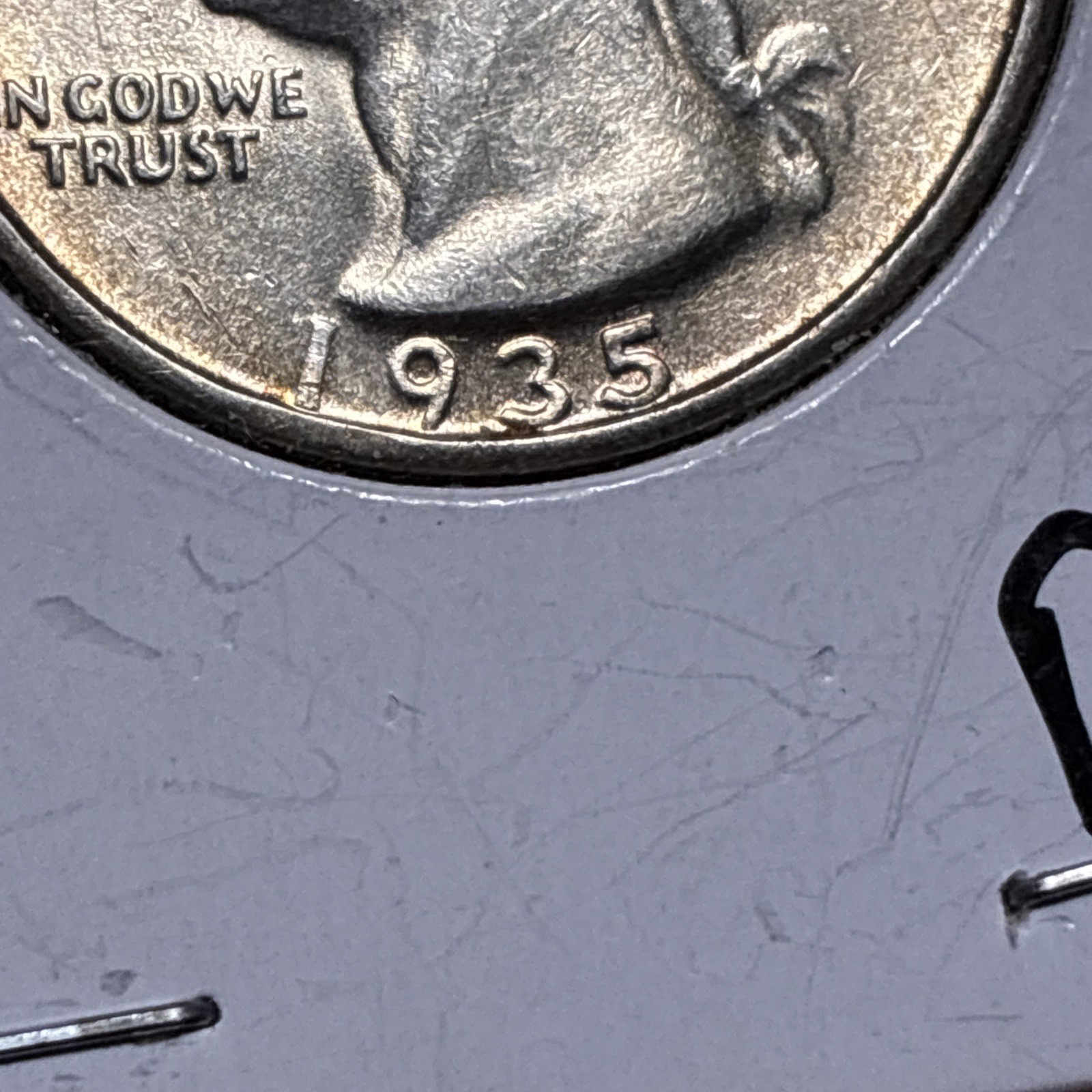 1935-P Washington Quarter No Initials Rare