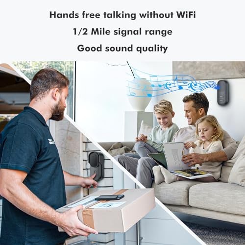 Hands Free Wireless Intercom Doorbell for Home Classroom, Wuloo Two-Way