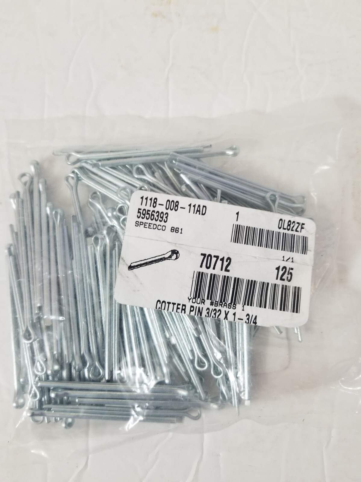 3/32" x 1"-3/4 Cotter Pin Clip by X1-3/4 Tools 125 Pieces