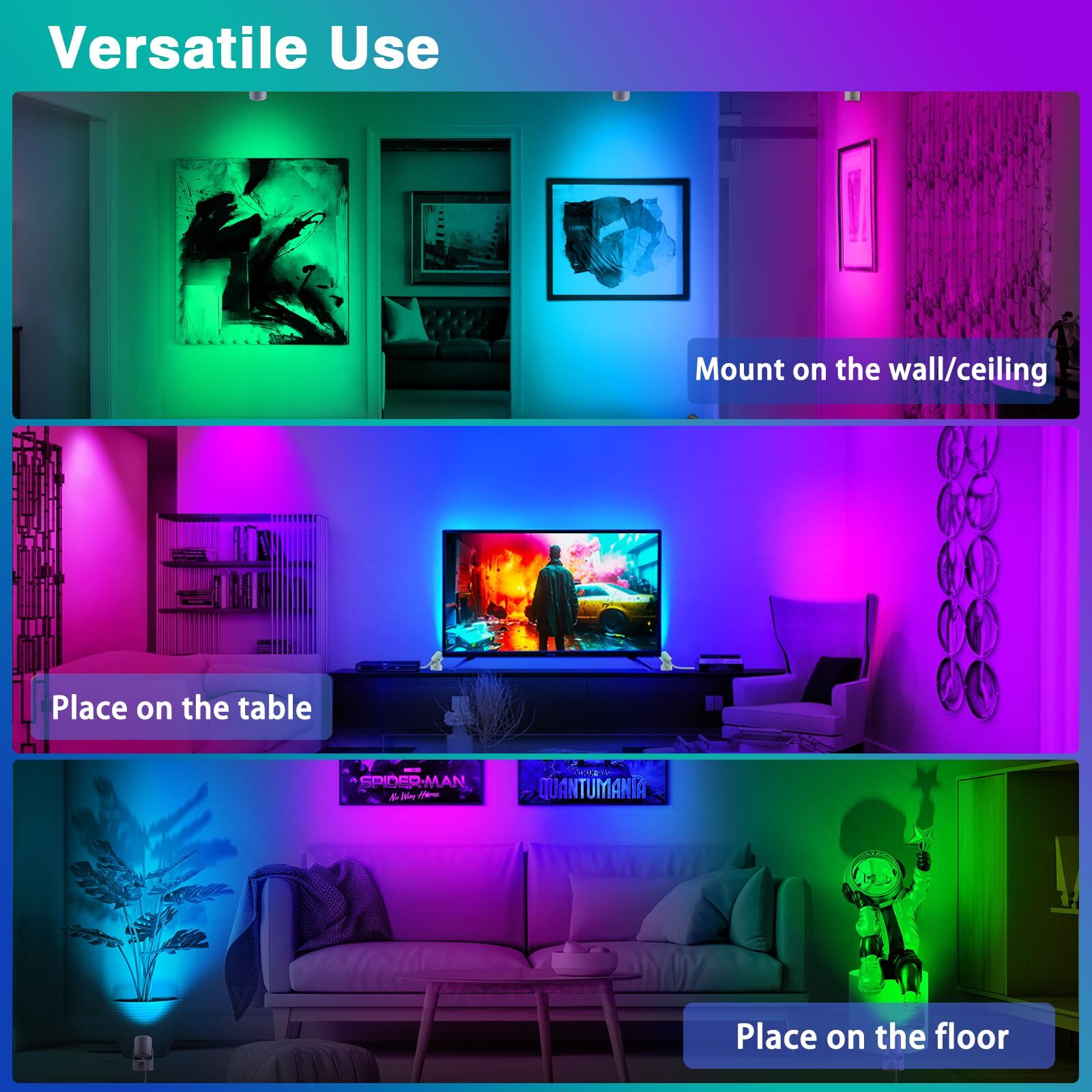 6W RGBW Uplighting Indoor Color Changing Up Lights Indoor with Remote Dimmabl...