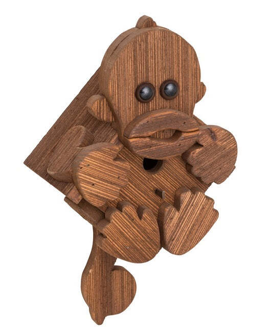 RUSTIC MONKEY BIRDHOUSE - Amish Handmade Mushroom Wood House